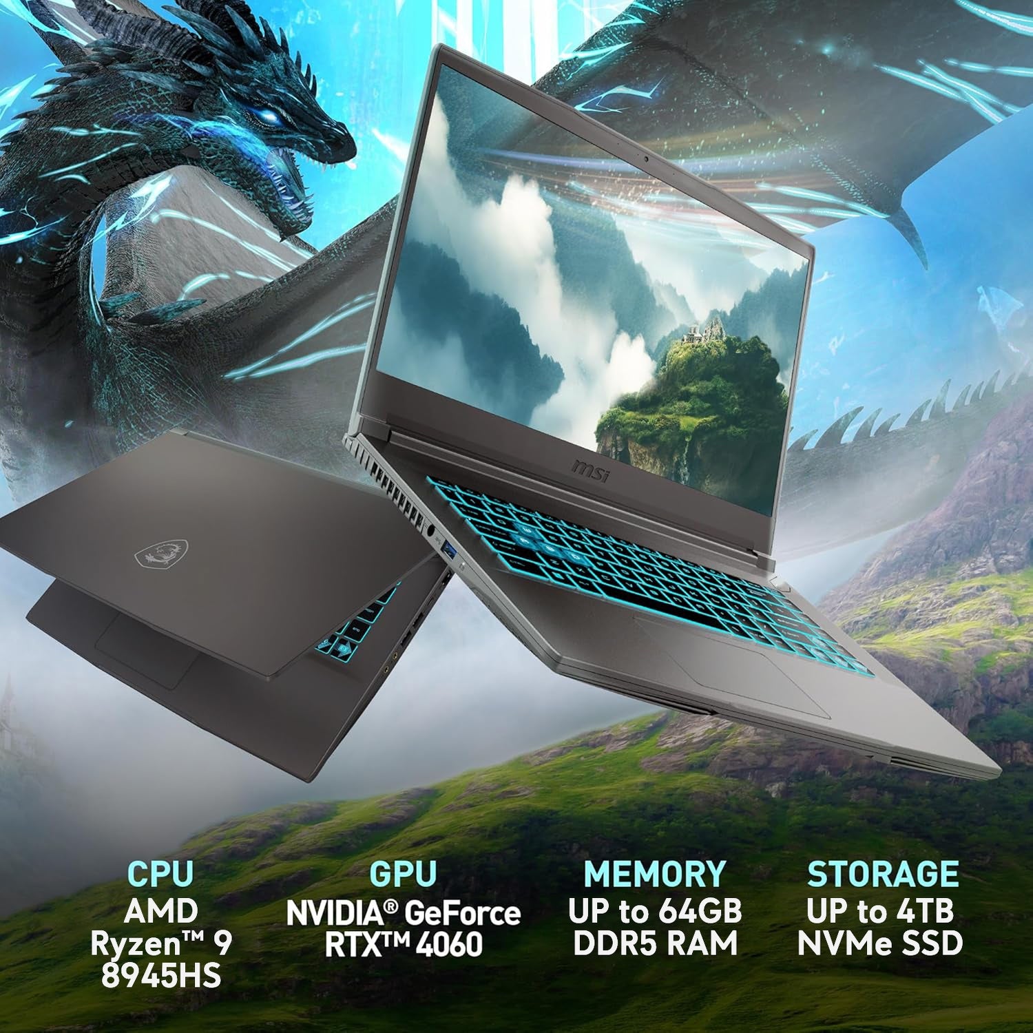 MSI Thin A15 AI 15.6” 144Hz FHD Gaming Laptop, AMD Ryzen 9-8945HS, NVIDIA Geforce RTX 4060, 16GB DDR5 RAM, 1TB NVMe SSD, WiFi 6E, Cooler Boost, Backlit Keyboard, w/Mytrix Accessory, Win 11 Pro - Black