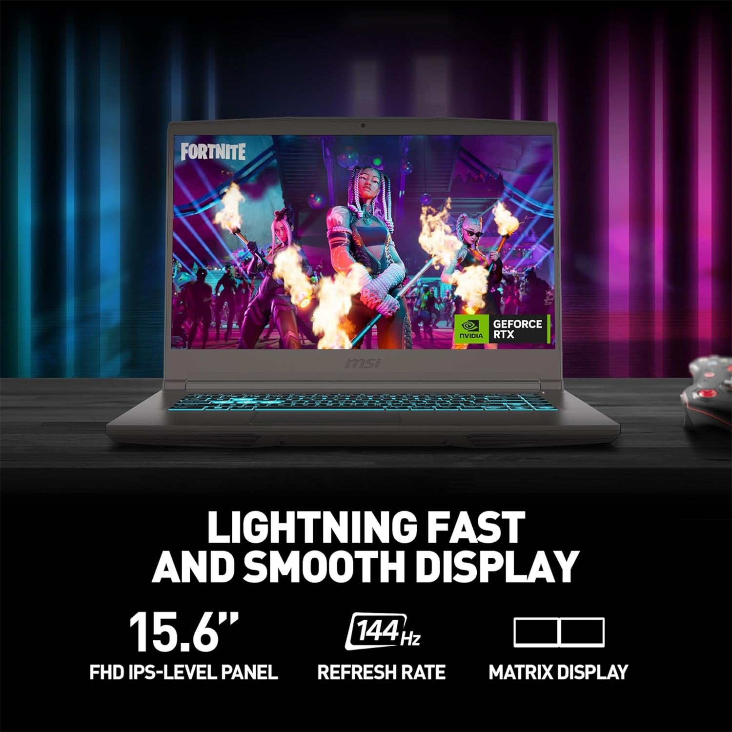 MSI Thin A15 AI 15.6” 144Hz FHD Gaming Laptop, AMD Ryzen 9-8945HS, NVIDIA Geforce RTX 4060, 16GB DDR5 RAM, 1TB NVMe SSD, WiFi 6E, Cooler Boost, Backlit Keyboard, w/Mytrix Accessory, Win 11 Pro - Black