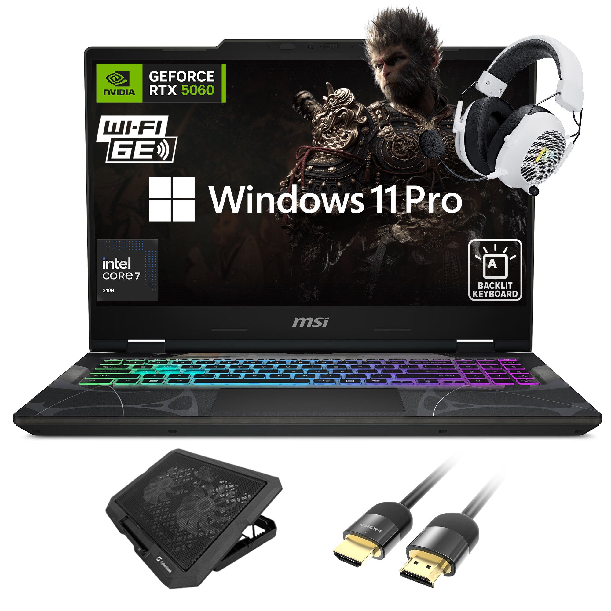 MSI Cyborg 15.6 inch FHD 144Hz Gaming Laptop, Intel Core 7 240H, NVIDI ...