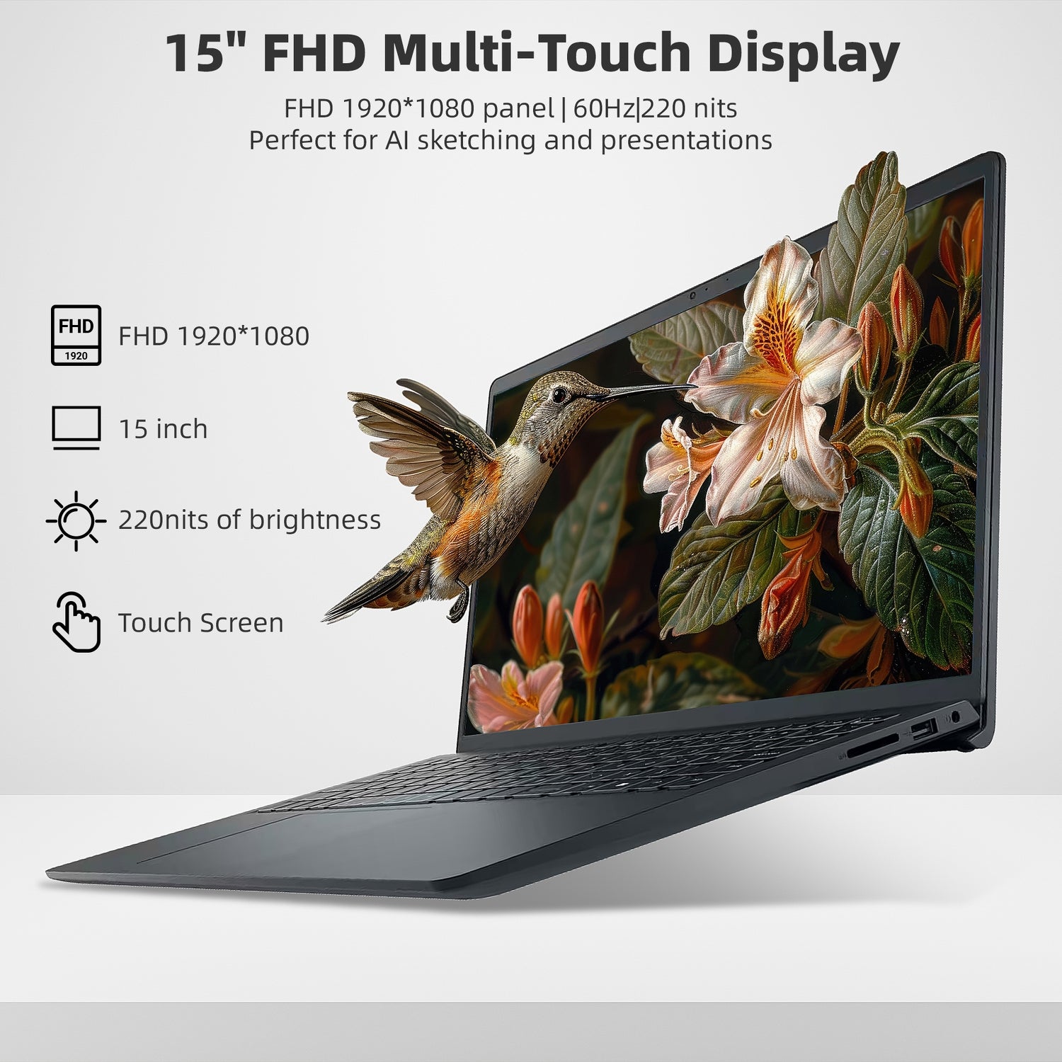 Dell Inspiron 3535 15.6” FHD Touchscreen Laptop, Intel Core i5-1334U, 8GB RAM, 512GB SSD, 3-in-1 External Storage Bundle, Lifetime Office, WiFi 6, Keypad, HDMI, Windows 11 Pro
