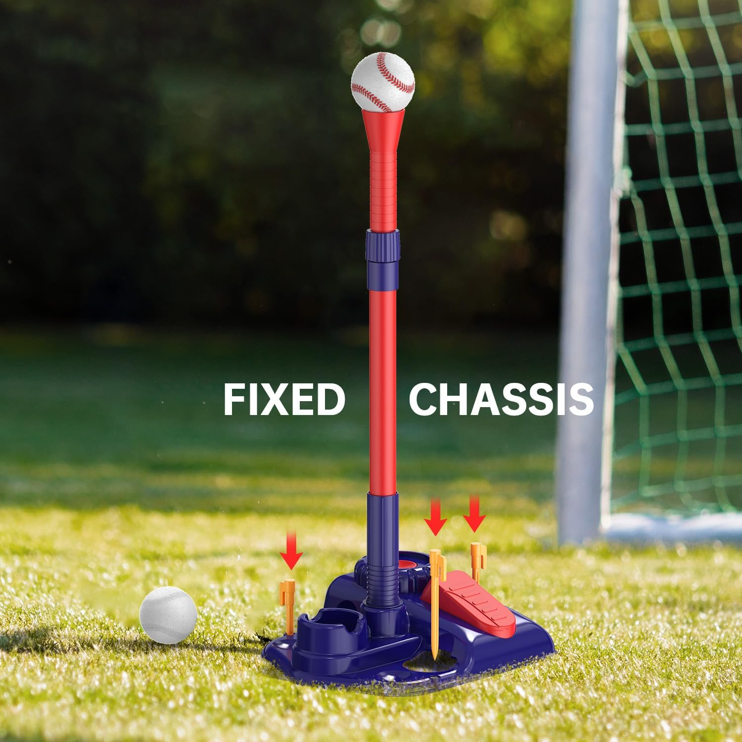 3-in-1 Kids Baseball Set for Ages 3-5/5-8, Batting Tee, Stand Tee, Pitching Machine with 6 Plastic Softballs & Bat, Adjustable Height, Indoor/Outdoor Backyard Sport Games Gifts for Boys and Girls