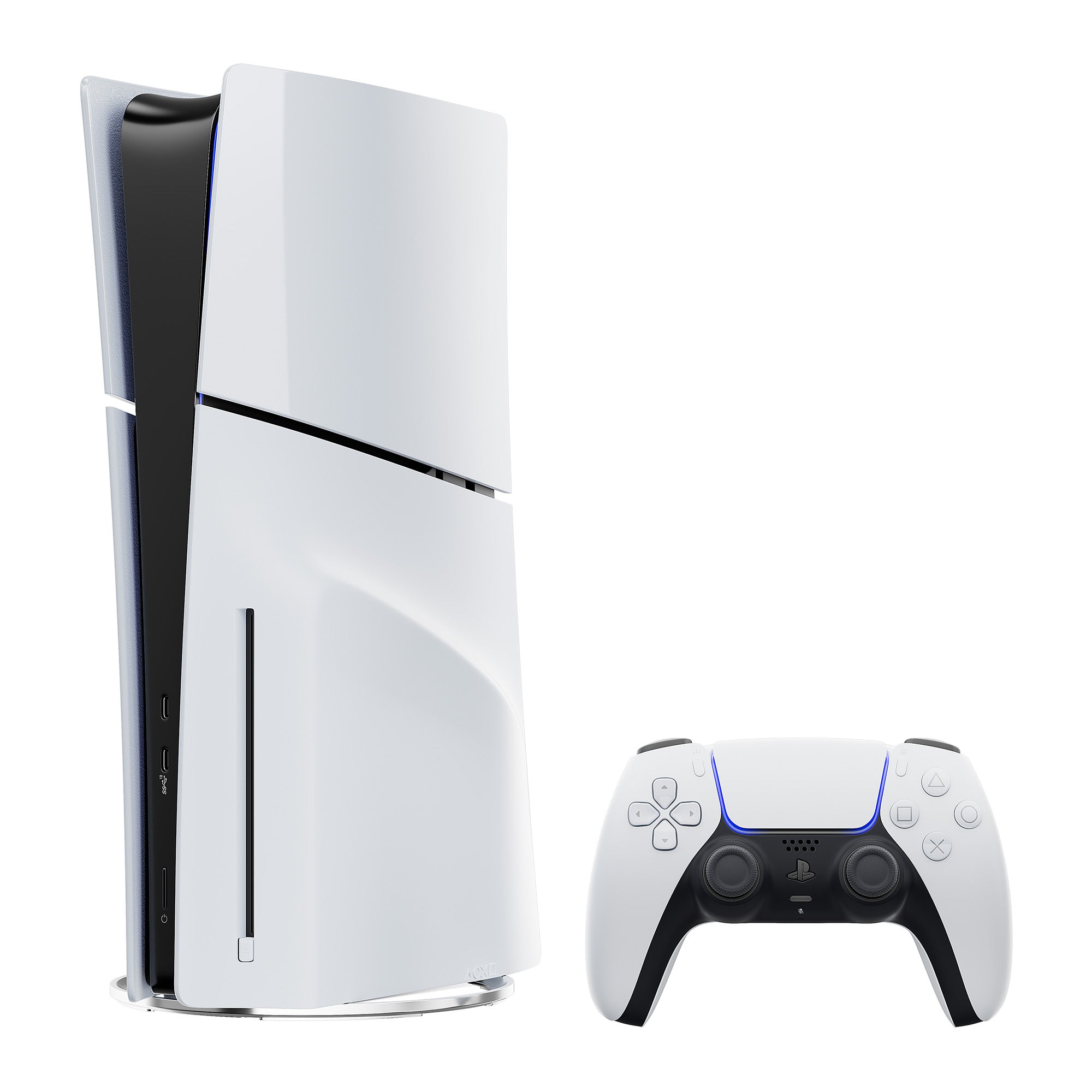 PlayStation 5 Slim Digital 1TB SSD Call of Duty Black Ops 6 Console with Two Controllers, White and Sterling Silver DualSense and Dual Controller Charger - PS5 Slim Digital Console