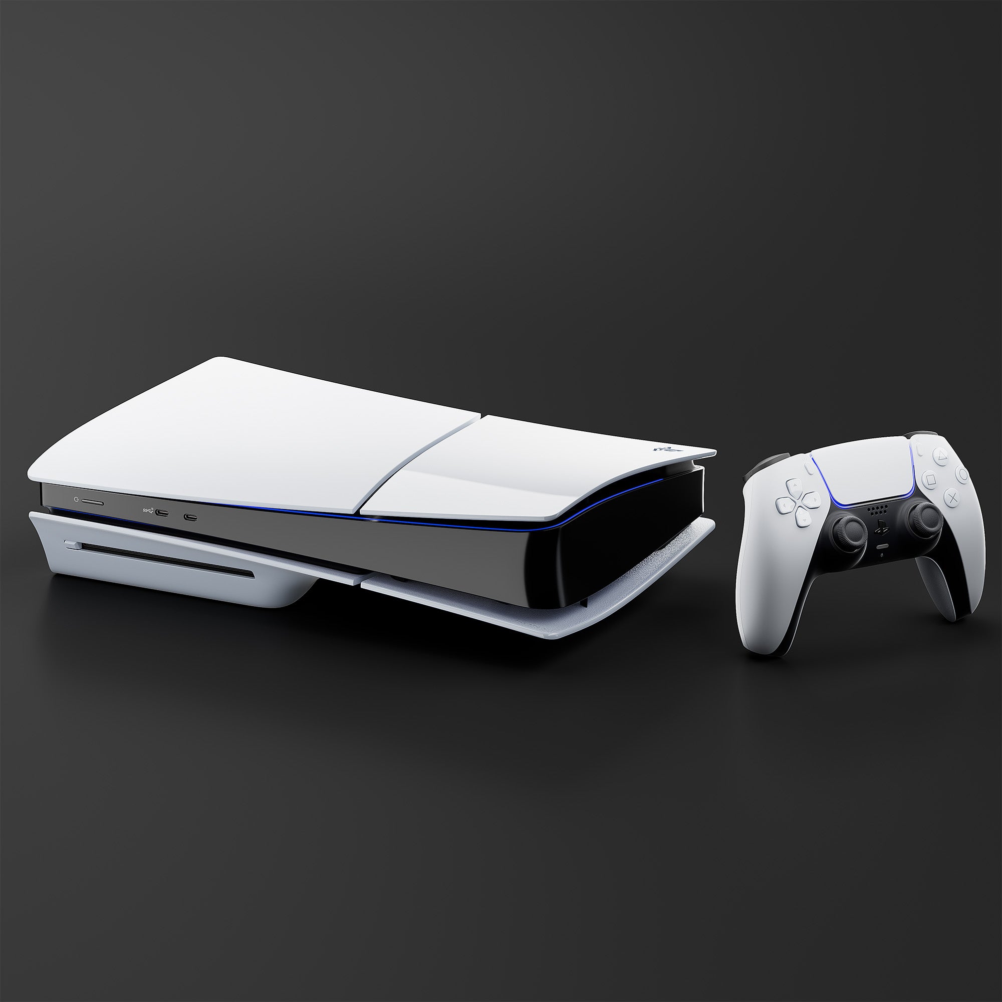 PlayStation 5 Slim Digital 1TB SSD Call of Duty Black Ops 6 Console with Two Controllers, White and Sterling Silver DualSense and Dual Controller Charger - PS5 Slim Digital Console