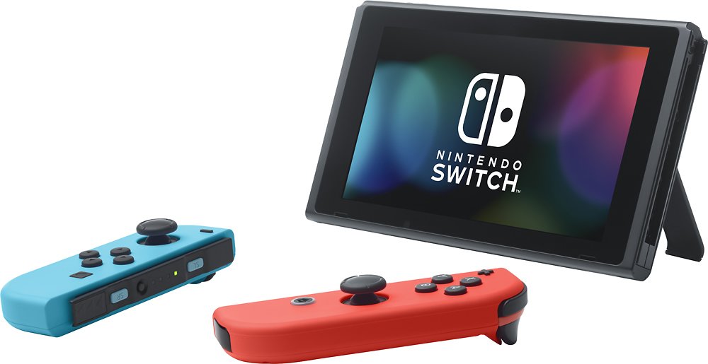 Nintendo Switch Mario Kart 8 Deluxe Bundle: Red Blue Console, Mario Kart 8 & Membership, Kirby Star Allies, Mytrix Wireless Pro Controller Blue Bamboo and Accessories