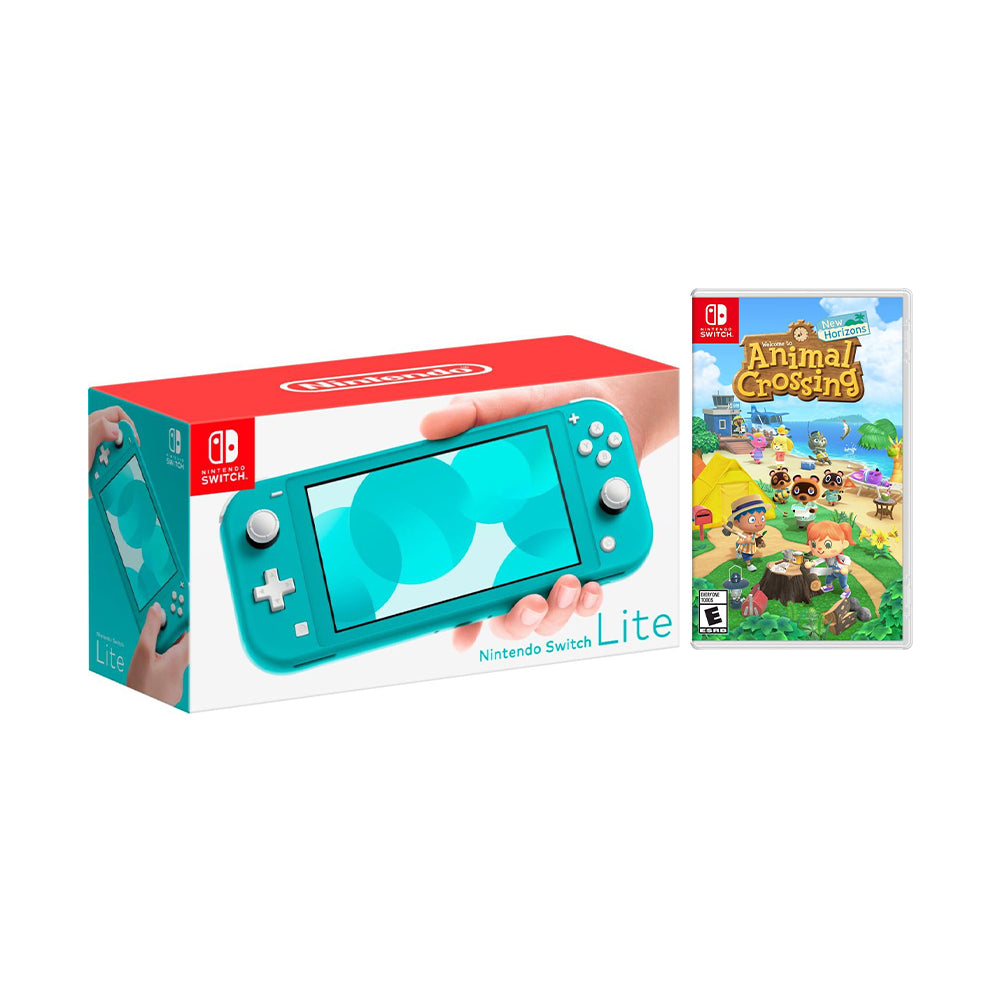 Nintendo Switch Lite Turquoise Bundle with Animal Crossing: New Horizons NS Game Disc - 2020 Best Game!