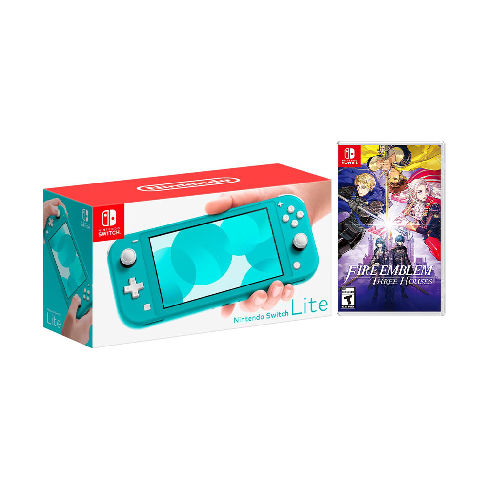 Nintendo Switch Lite Turquoise Bundle with Fire Emblem: Three Houses NS Game Disc - 2019 New Game!