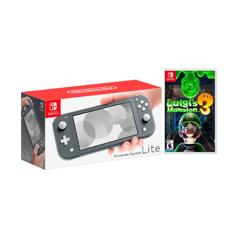 Nintendo Switch Lite Gray Bundle with Luigi's Mansion 3 NS Game Disc - 2019 New Game!