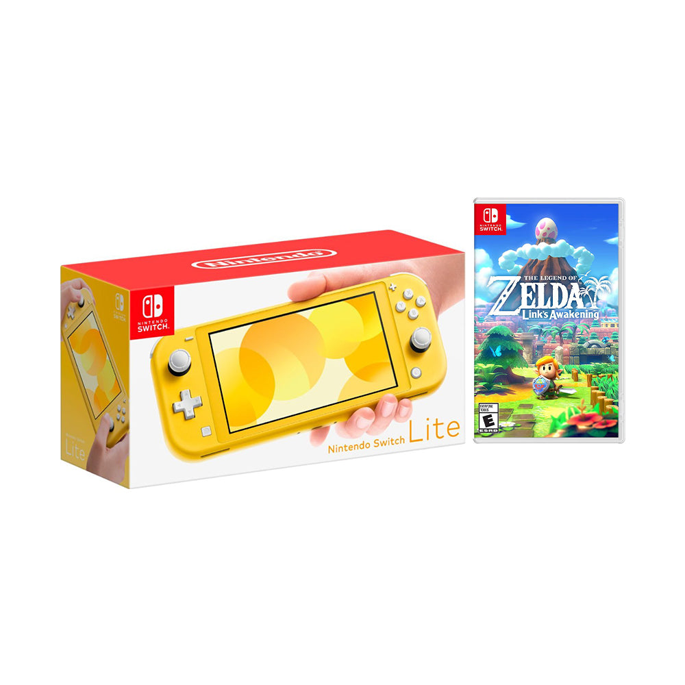 Nintendo Switch Lite Yellow Bundle with The Legend of Zelda: Link's Awakening NS Game Disc - 2019 New Game!