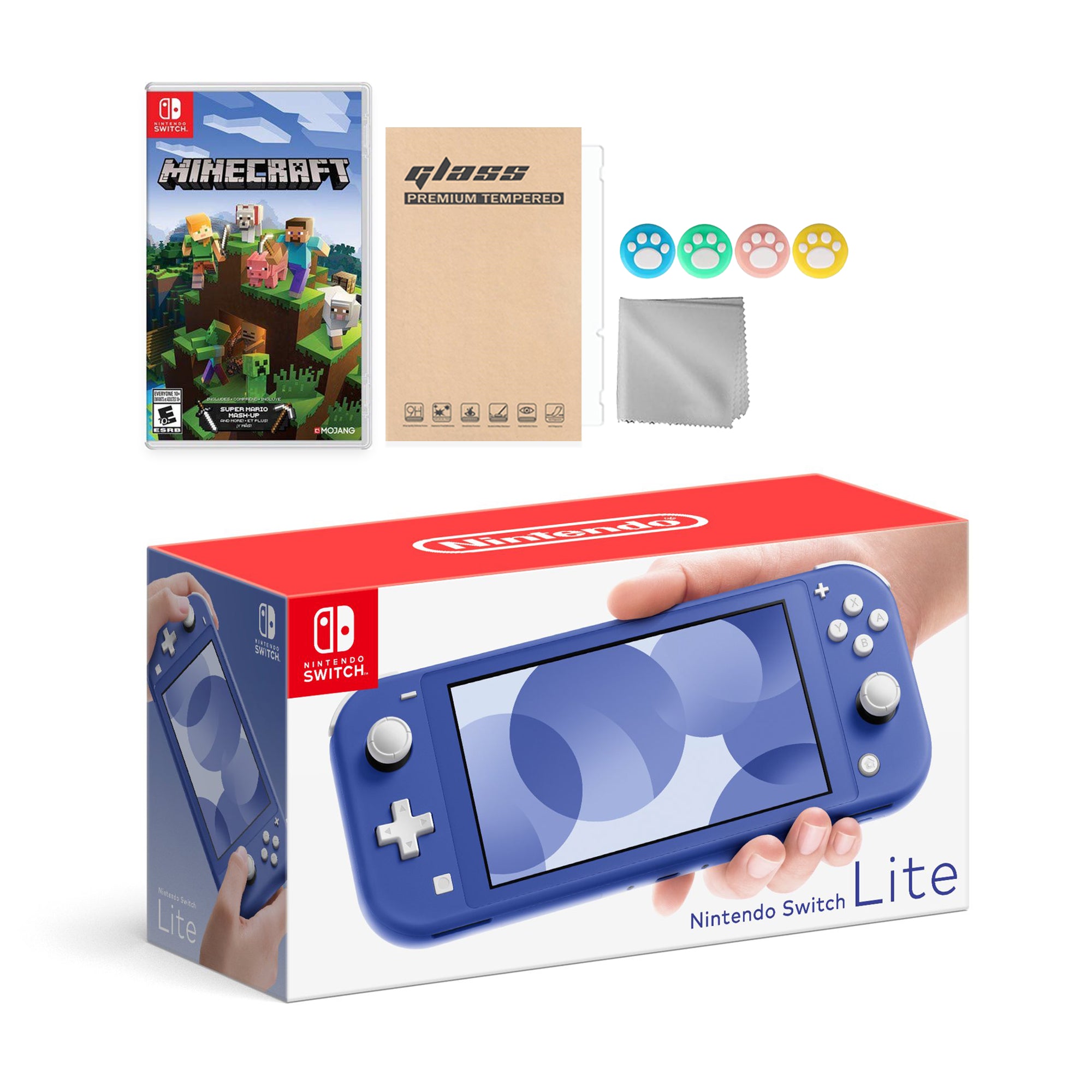 Nintendo Switch Lite Blue with Minecraft and Mytrix Accessories NS Game Disc Bundle Best Holiday Gift