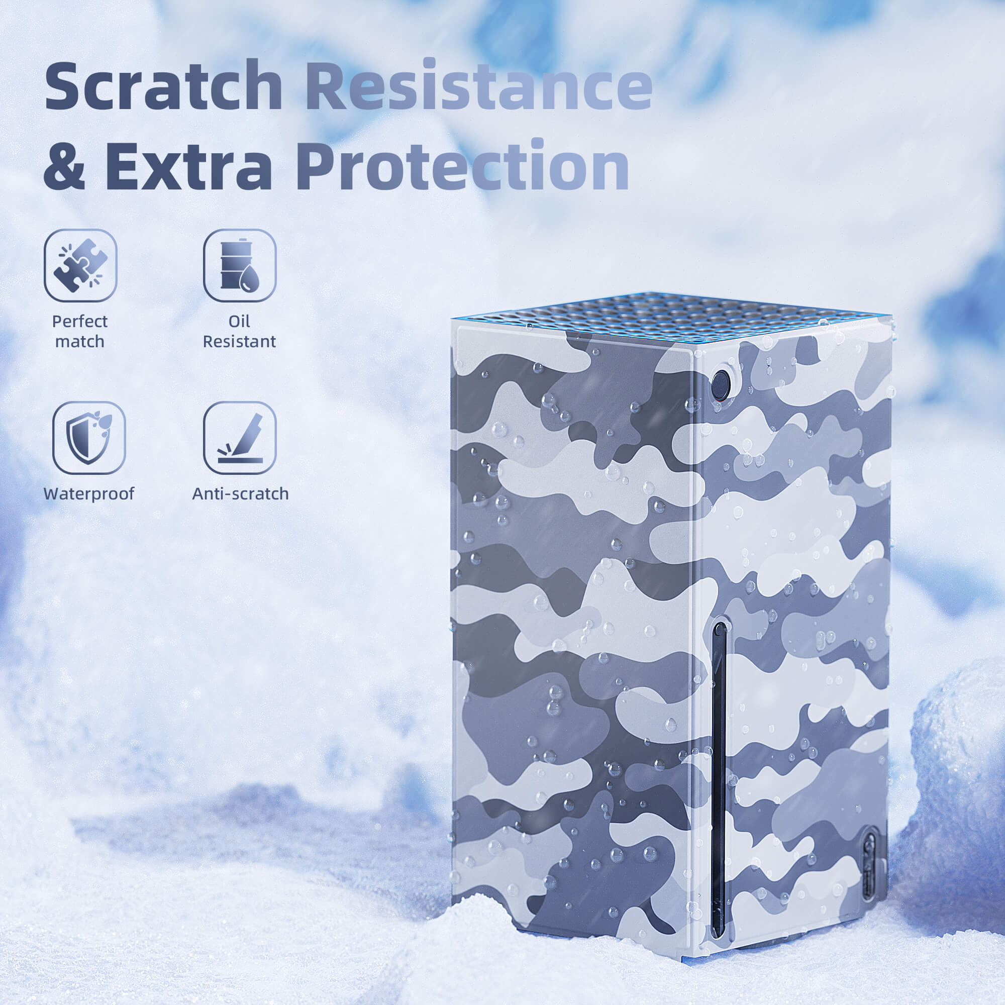 Magnetic Protective Case for Easy Installation, Full Protection -Gery Camo