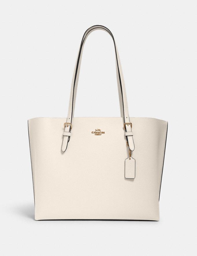 Coach 1671 Mollie Pebbled Leather Tote In Chalk Light Saddle
