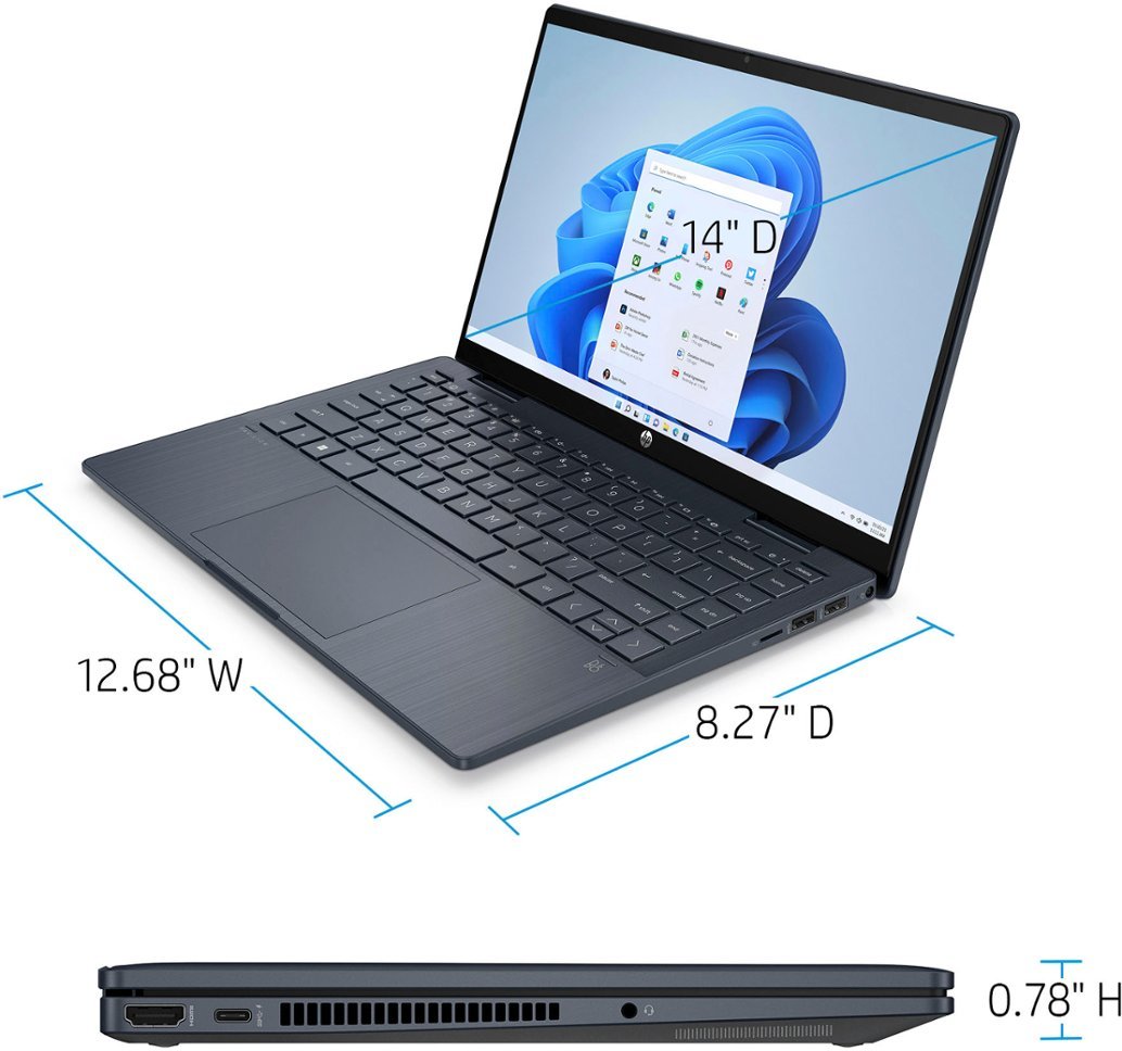 HP Pavilion X360 2-in-1 Touch Laptop for Business & Student, 14