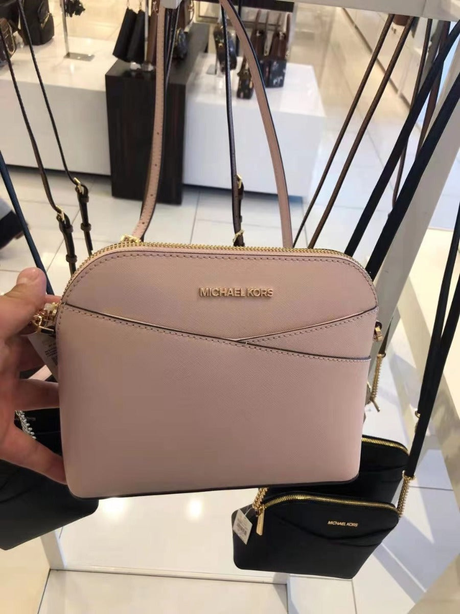 Michael Kors 35F1GTVC6T Jet Set Travel Dome Crossbody Bag Leather Powder Blush