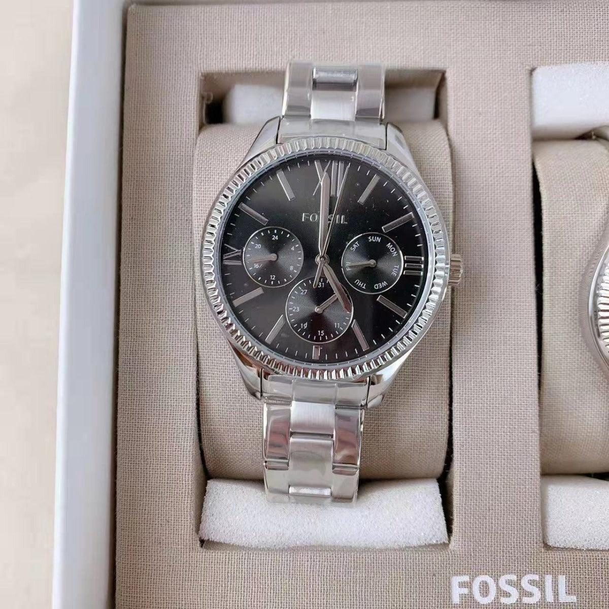 Fossil BQ2644SET His and Her Multifunction Stainless Steel Watch Set