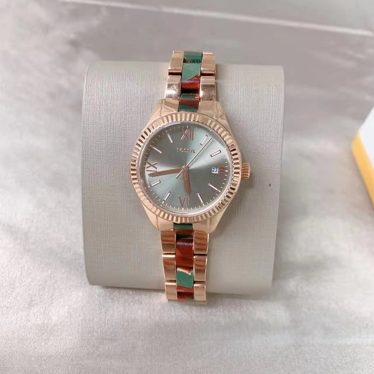 Fossil BQ3787 Rye Automatic Rose Gold-Tone Stainless Steel and Acetate Watch