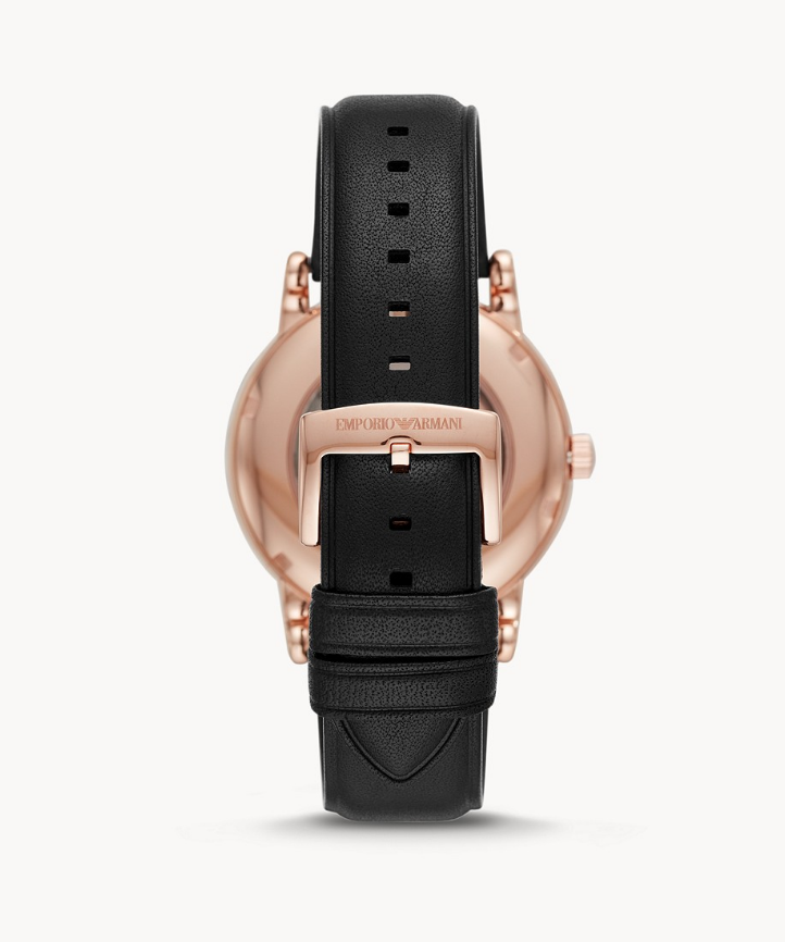 Emporio Armani AR60013 Automatic Black Leather Watch