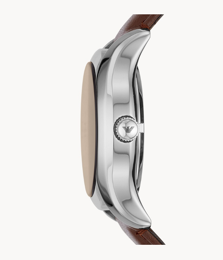 Emporio Armani AR60017 Automatic Brown Leather Watch