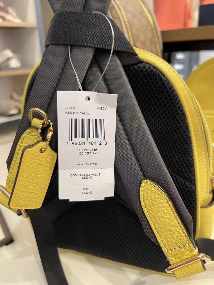 Coach C8603 Mini Court Backpack In Gold/Retro Yellow