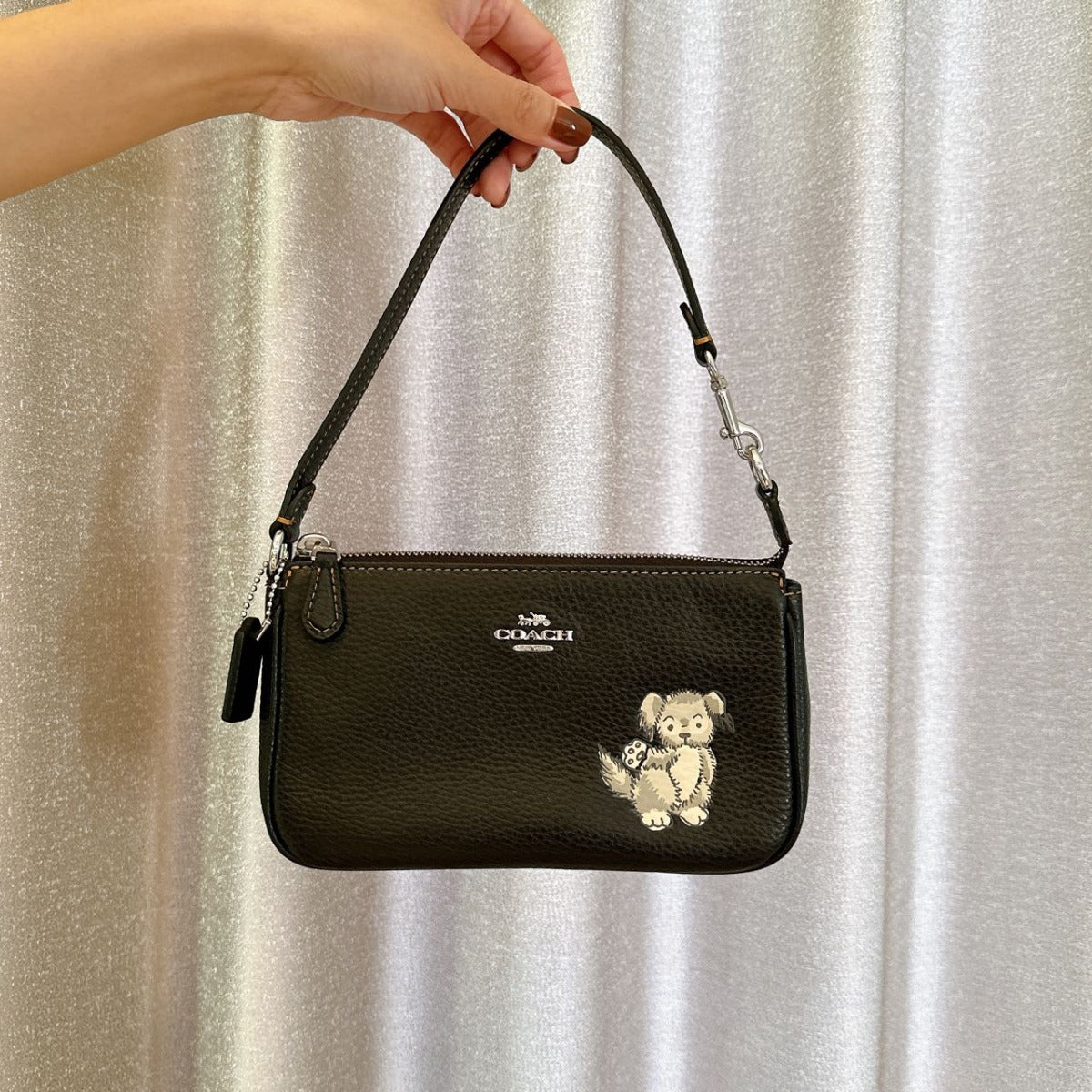 Coach CC914 Nolita 19 With Happy Dog In Silver/Black Multi