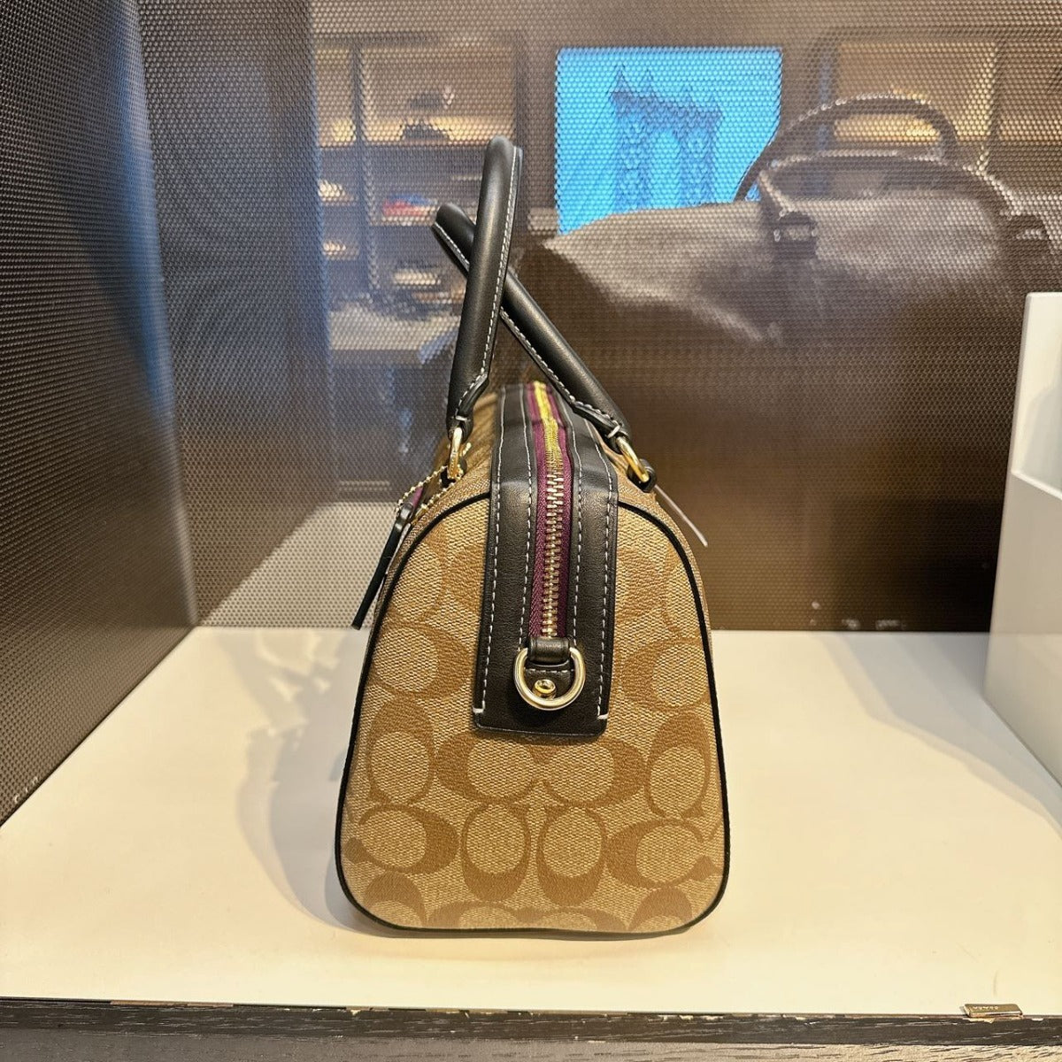 Coach CC149 Disney X Coach Rowan Satchel In Signature Canvas Gold/Khaki Multi