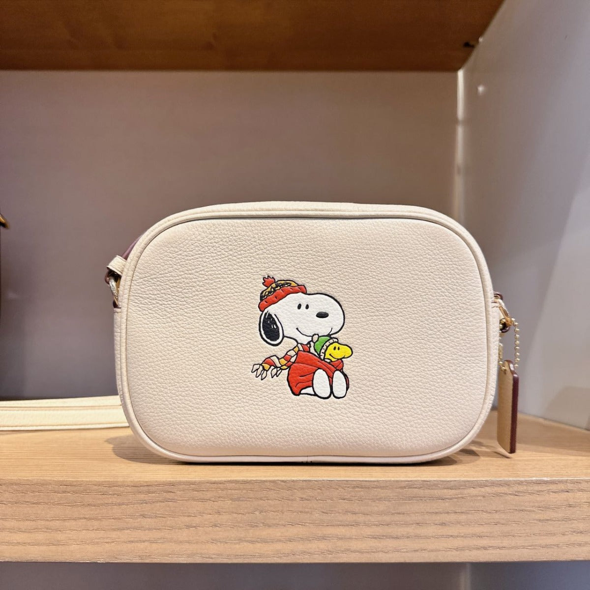 Coach CF249 Coach X Peanuts Mini Jamie Camera Bag With Snoopy In Gold/Ivory Multi