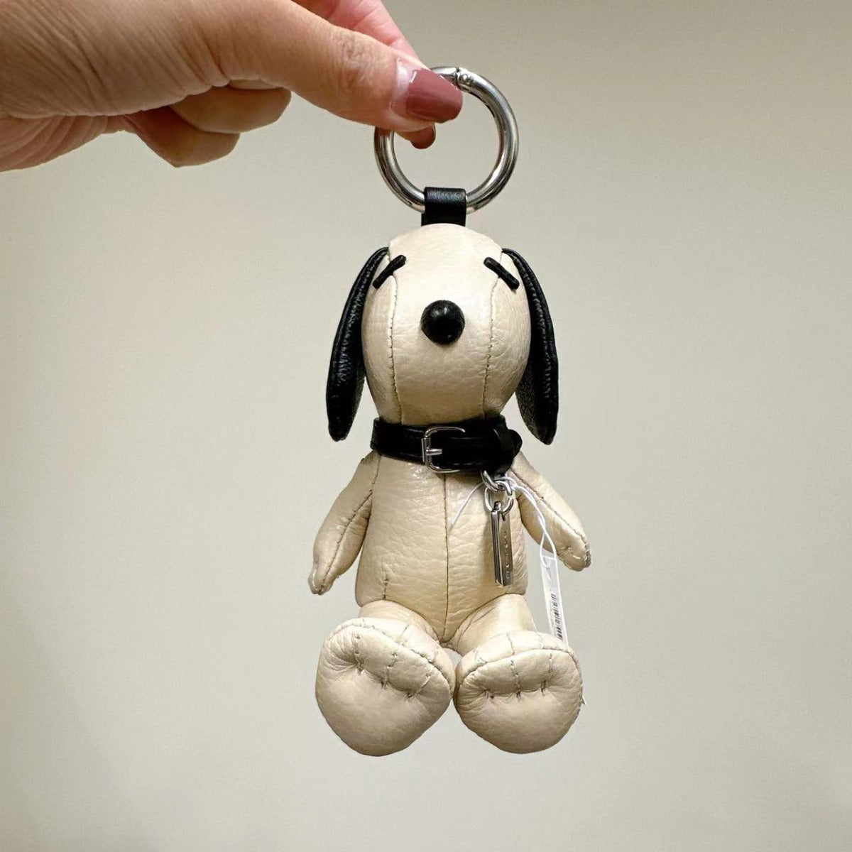 Coach CF852 Coach X Peanuts Snoopy Collectible Bag Charm With Signature Canvas Silver/Ivory Multi