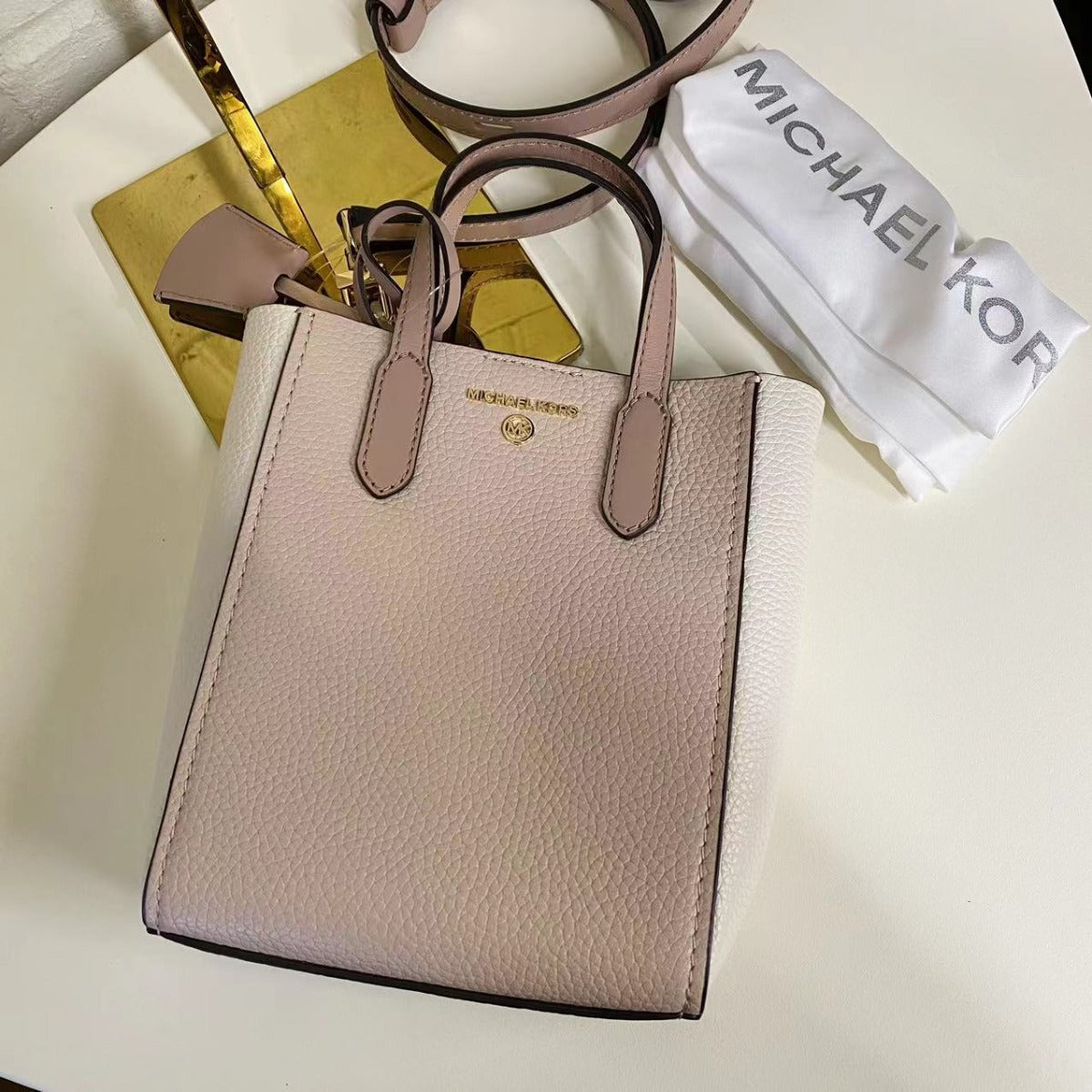 Michael Kors 32T1G5SC0T Sinclair Extra-Small Pebbled Leather Crossbody Bag In SFP/LTCR/FWN