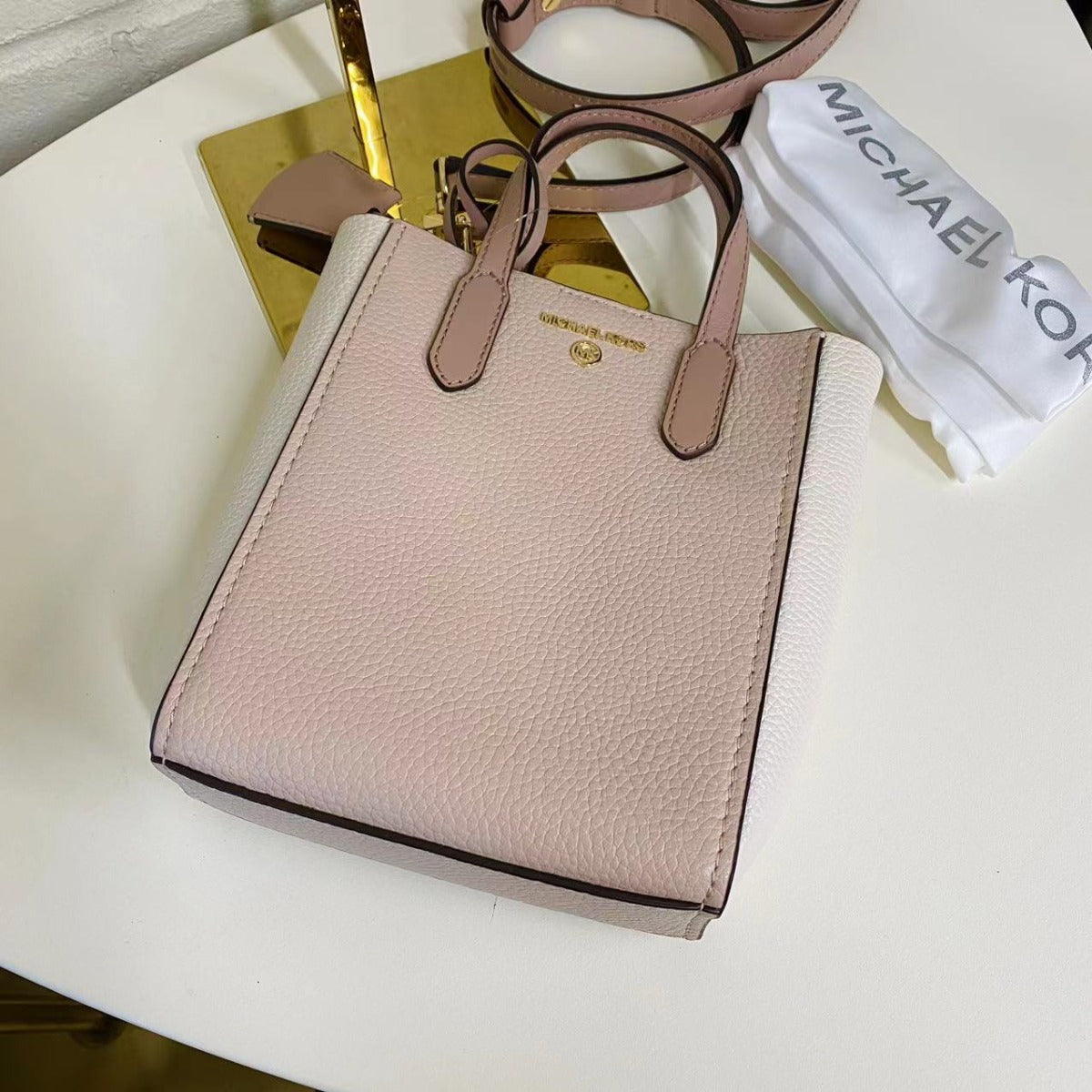 Michael Kors 32T1G5SC0T Sinclair Extra-Small Pebbled Leather Crossbody Bag In SFP/LTCR/FWN