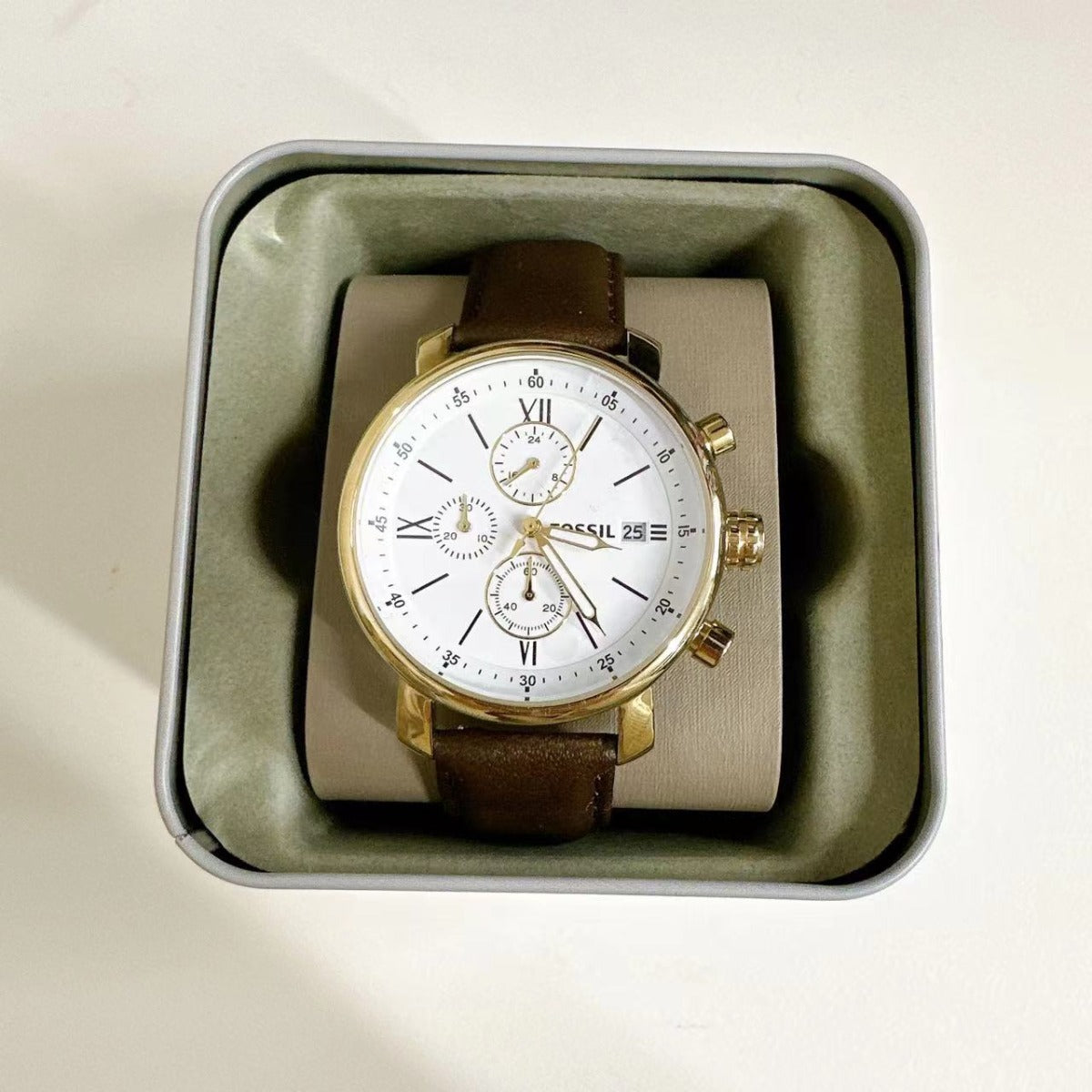 Fossil BQ1009 Rhett Chronograph Brown Leather Watch
