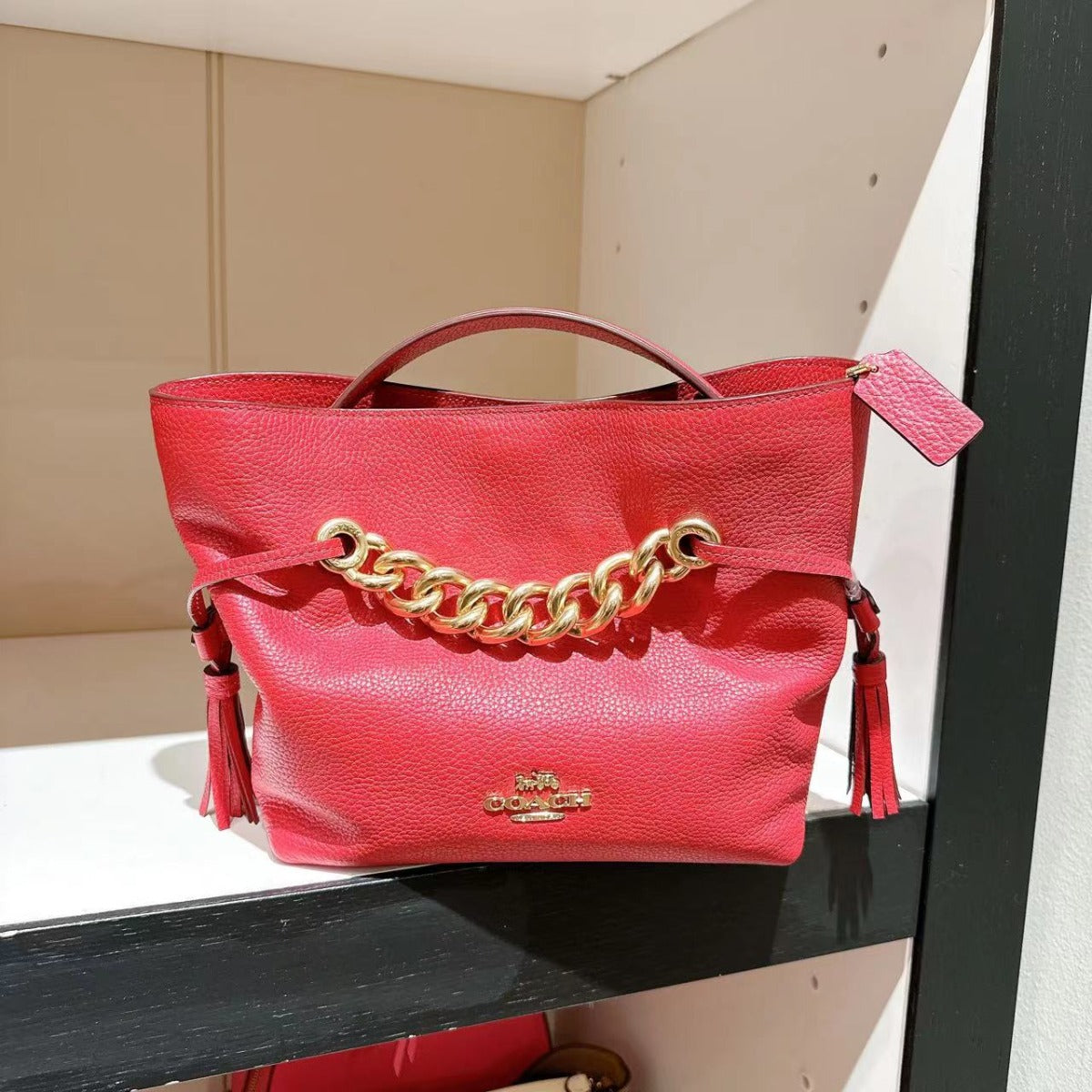 Coach CE555 Andy Crossbody In Gold/Red Apple
