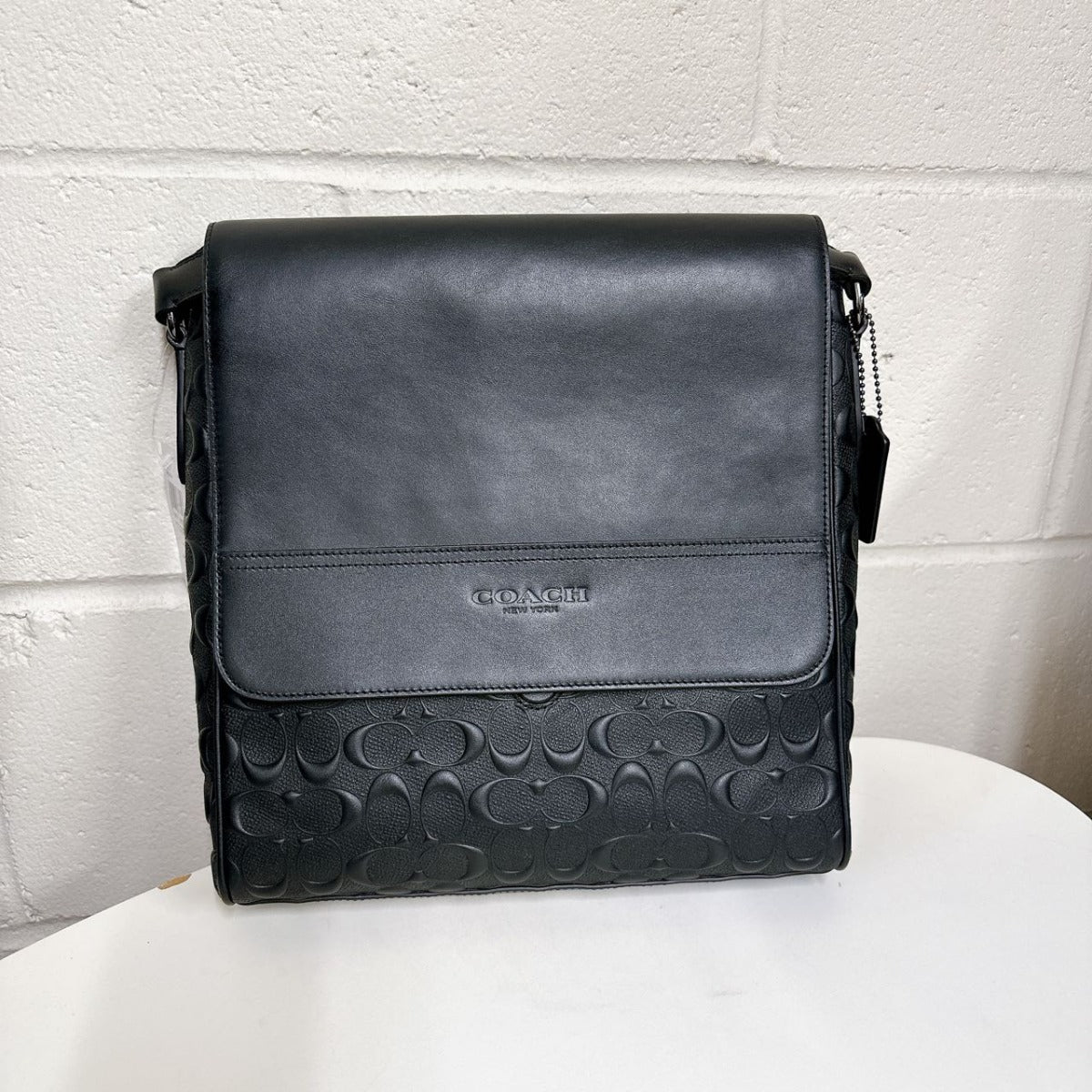 Coach 4006 Houston Map Bag In Signature Leather in Black