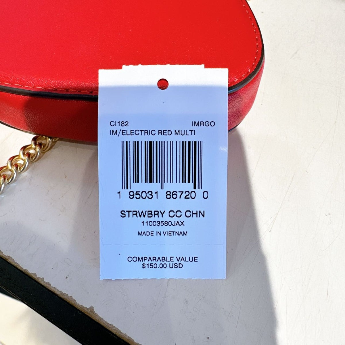 coach CI182 Strawberry Coin Case IN Electric Red Multi