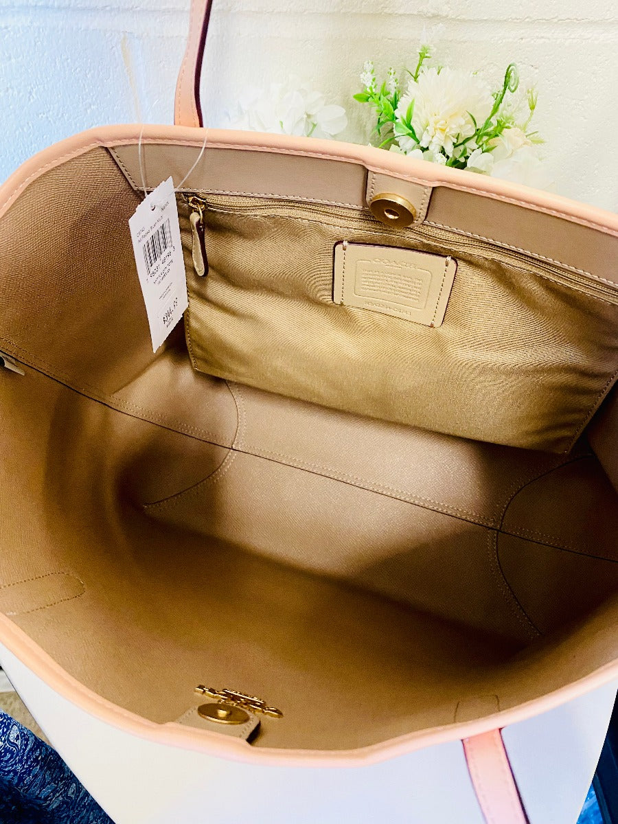 Coach C8743 City Tote With Mystical Floral Print In Faded Blush Multi