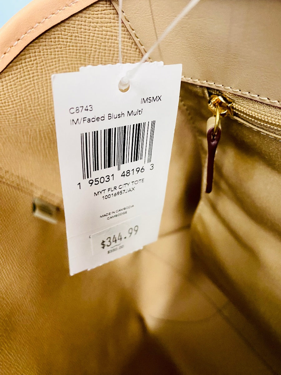 Coach C8743 City Tote With Mystical Floral Print In Faded Blush Multi