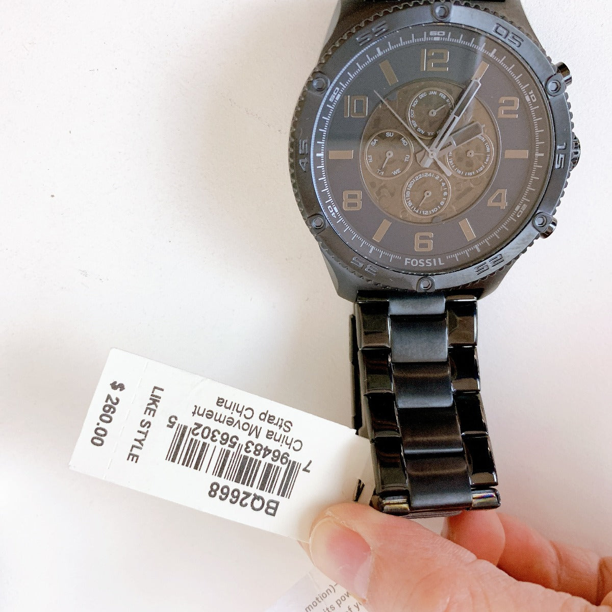 Fossil BQ2668 Brox Automatic Black Stainless Steel Watch