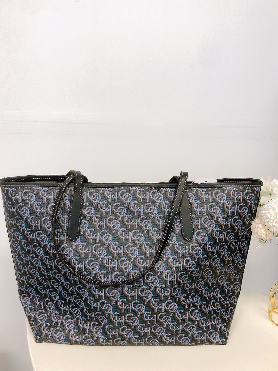 Coach CF342 City Tote With Coach Monogram Print IN Navy