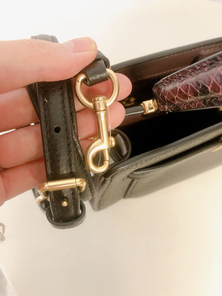 Coach C8687 Mini Lane Top Handle In Gold/Black Multi