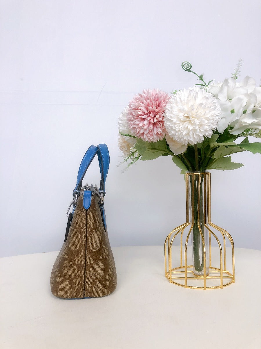 Coach CH468 Mini Gallery Crossbody In Signature Canvas IN KHAKI RACER BLUE