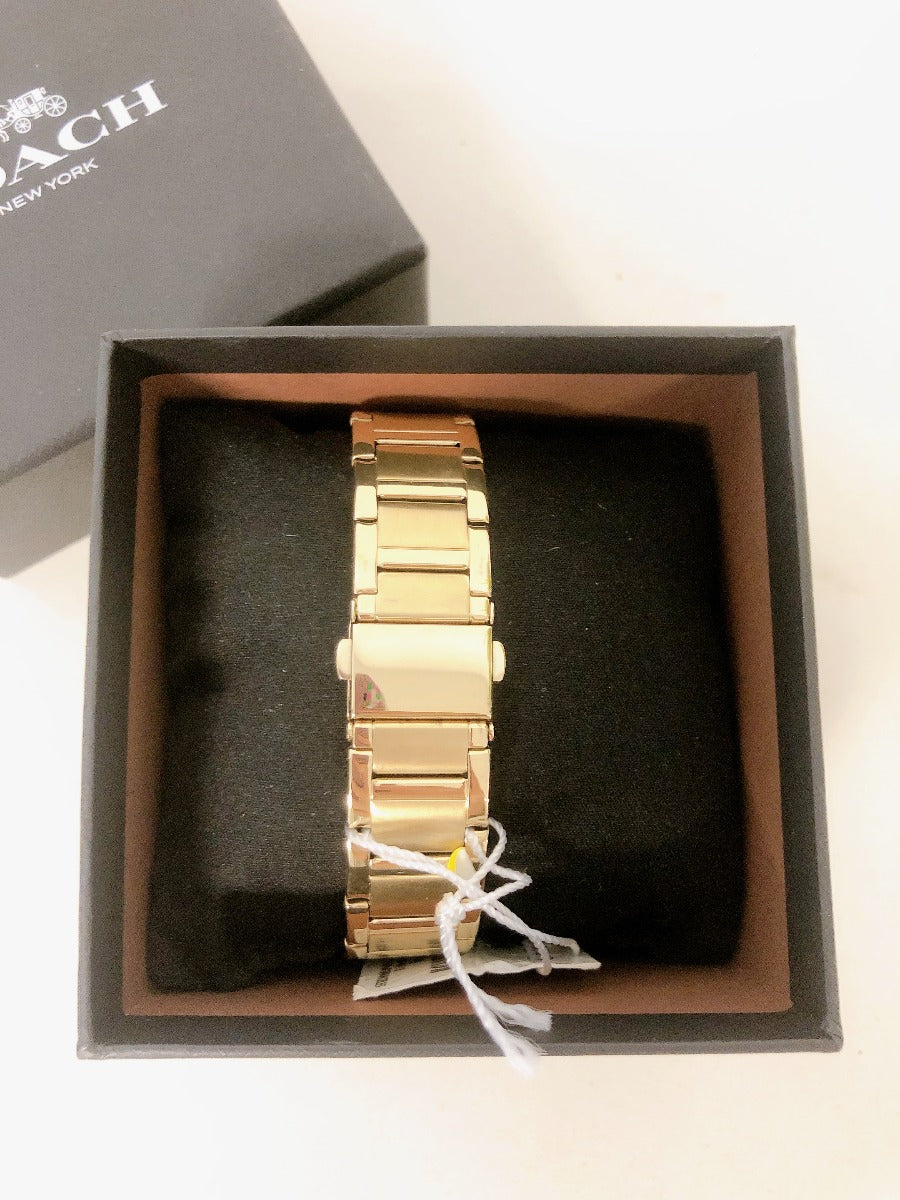 Coach Ladies Madison Gold Band White Dial Perry Watch 36Mm NIB 14503578
