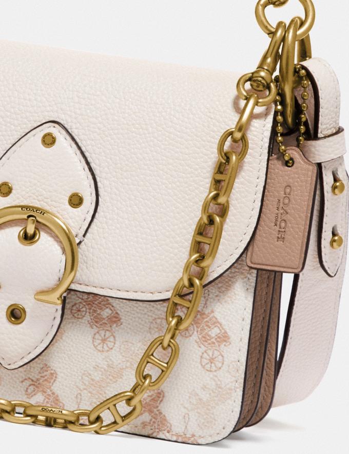 Coach 4603 Beat Shoulder Bag 18 With Horse And Carriage Print In Chalk Taupe