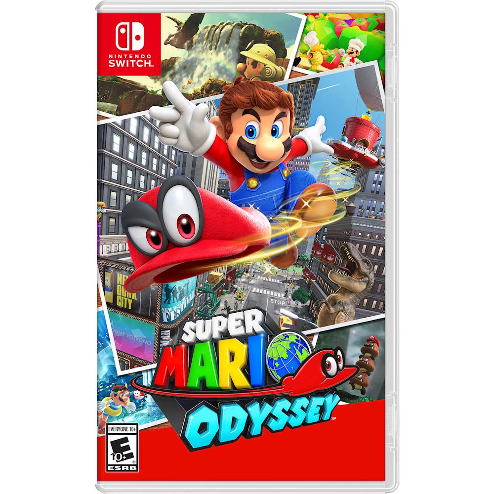 2022 New Nintendo Switch OLED Model Neon Red & Blue Joy Con 64GB Console HD Screen & LAN-Port Dock with Super Mario Odyssey, Mytrix Wireless Switch Pro Controller and Accessories