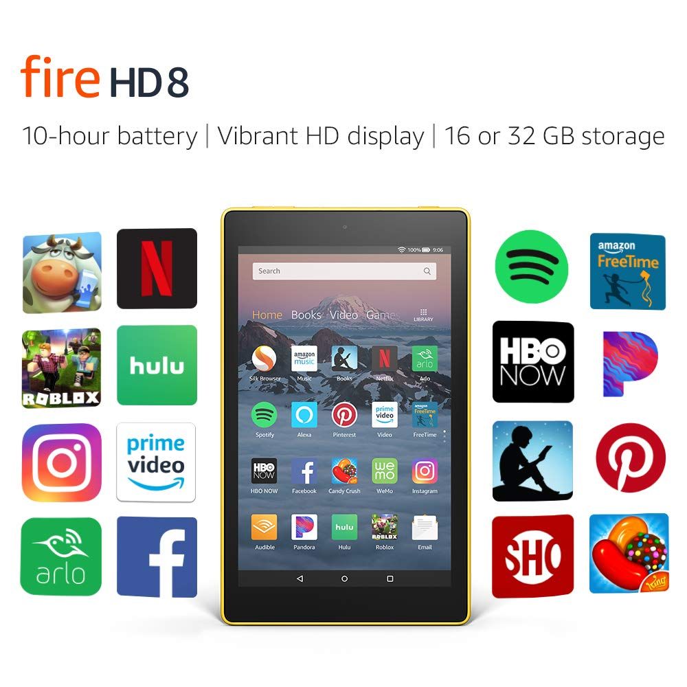 All-New Fire HD 8 Tablet | 8 inch HD Display, 16 GB, Canary Yellow (Used like New)