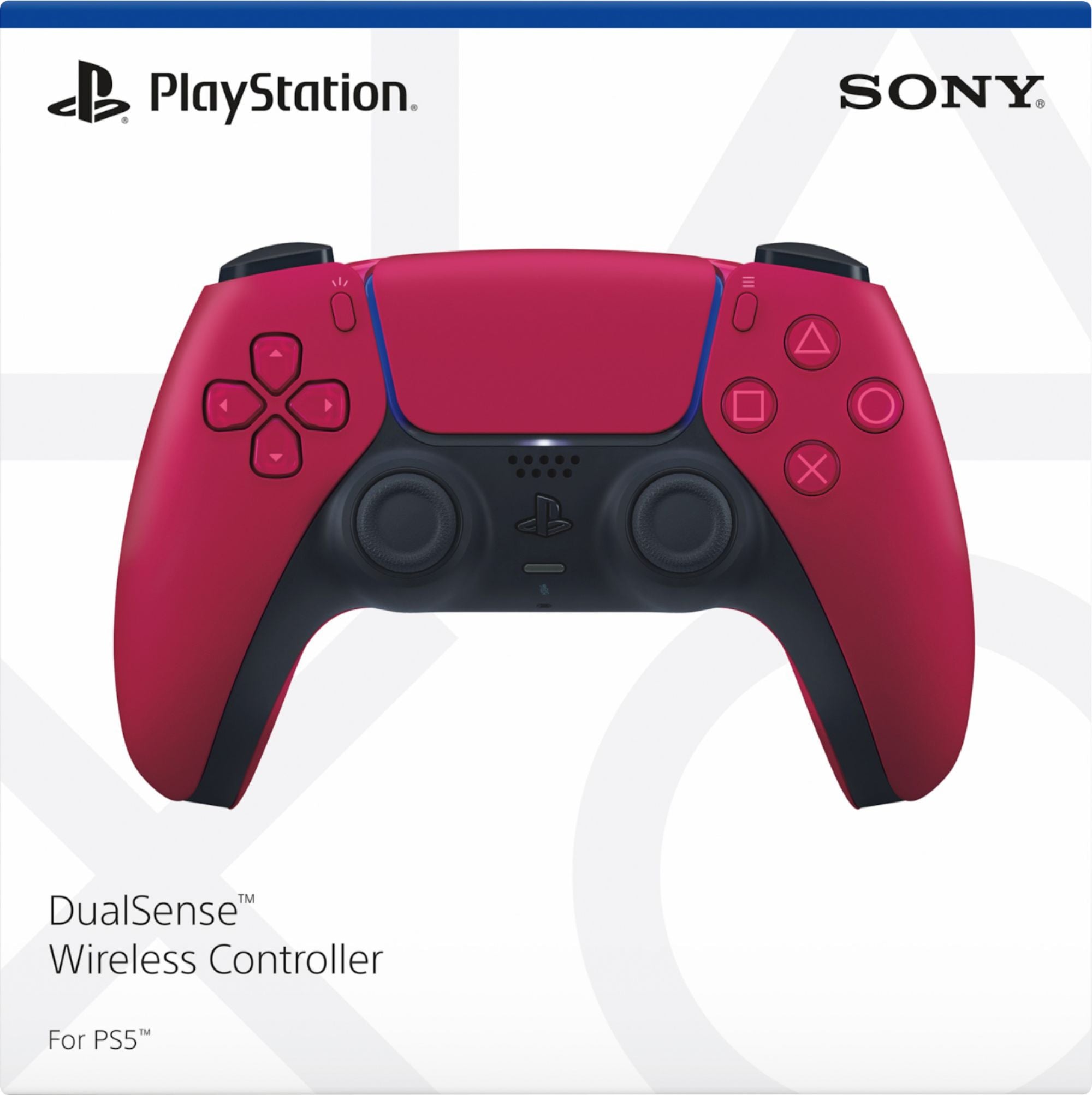 PlayStation 5 Digital Edition with Two Controllers White and Cosmic Red DualSense and Mytrix Dual Controller Charger - PS5 Gaming Console