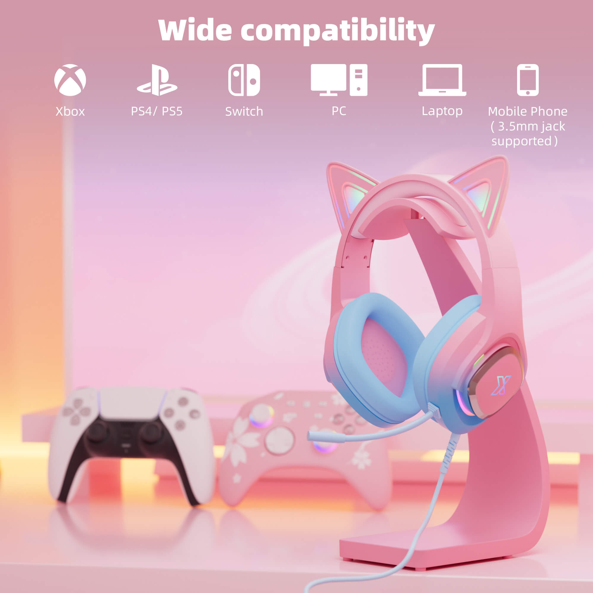 Mytrix Cat Ear Gaming Headset for wide compatibility