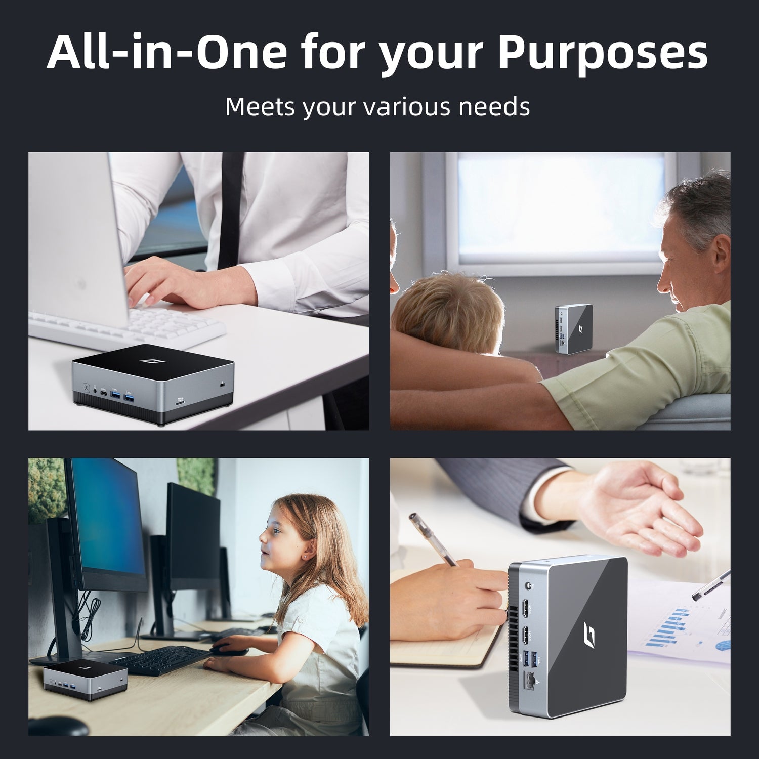 CyberGeek Nano Win 11 Pro Mini PC, Intel N5095A Quad-Core(Beat N5105) Up to 2.9Ghz, 16GB RAM 3200MHz, 512GB SSD Mini Computer, Micro Desktop with 4K Dual Display, USB-C, WiFi/BT, RJ45/HDMI/VESA