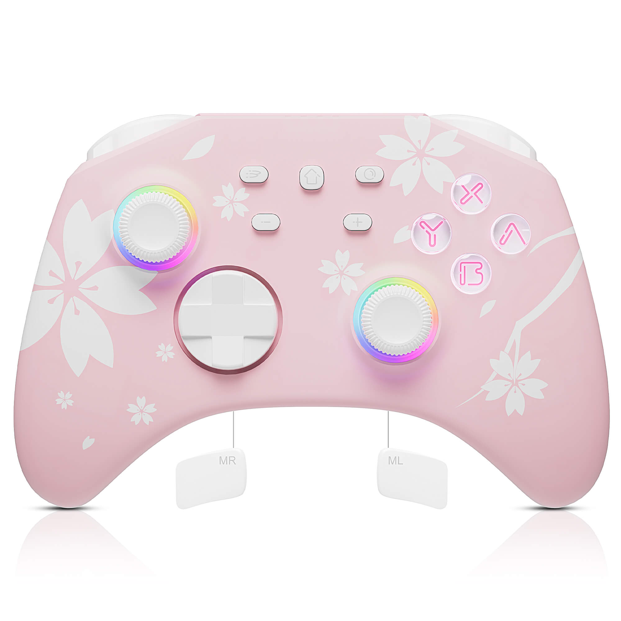 Mytrix Wireless Pro Controller Sakura Pink, Bluetooth Controller with Programmable