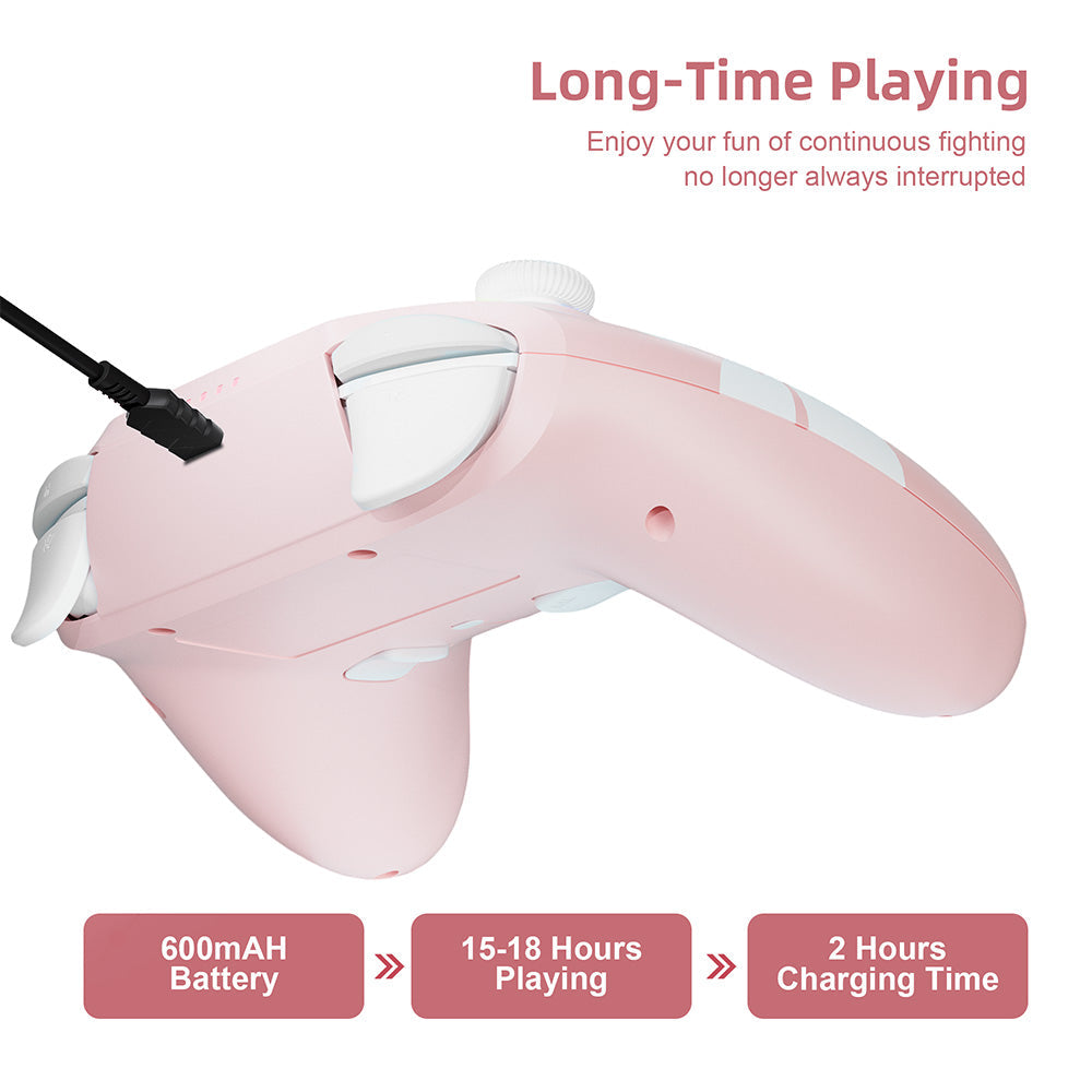 Mytrix Pro Wireless Controller Sakura Pink, long time playing