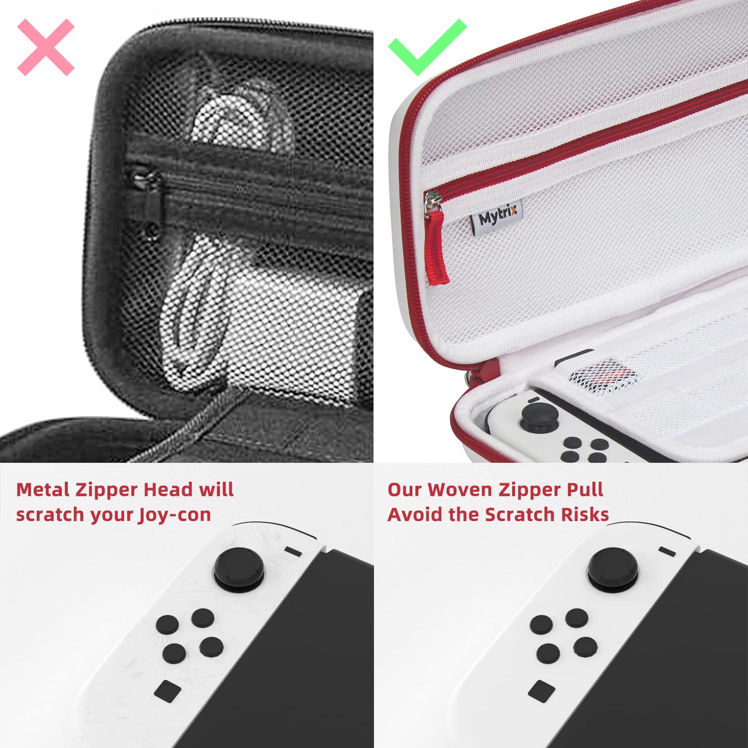 Mytrix Tuoro Switch Carrying Case for Nintendo Switch & Newest Switch OLED, Protective Travel Storage Bag with Shoulder Strap & 10 Card Slots
