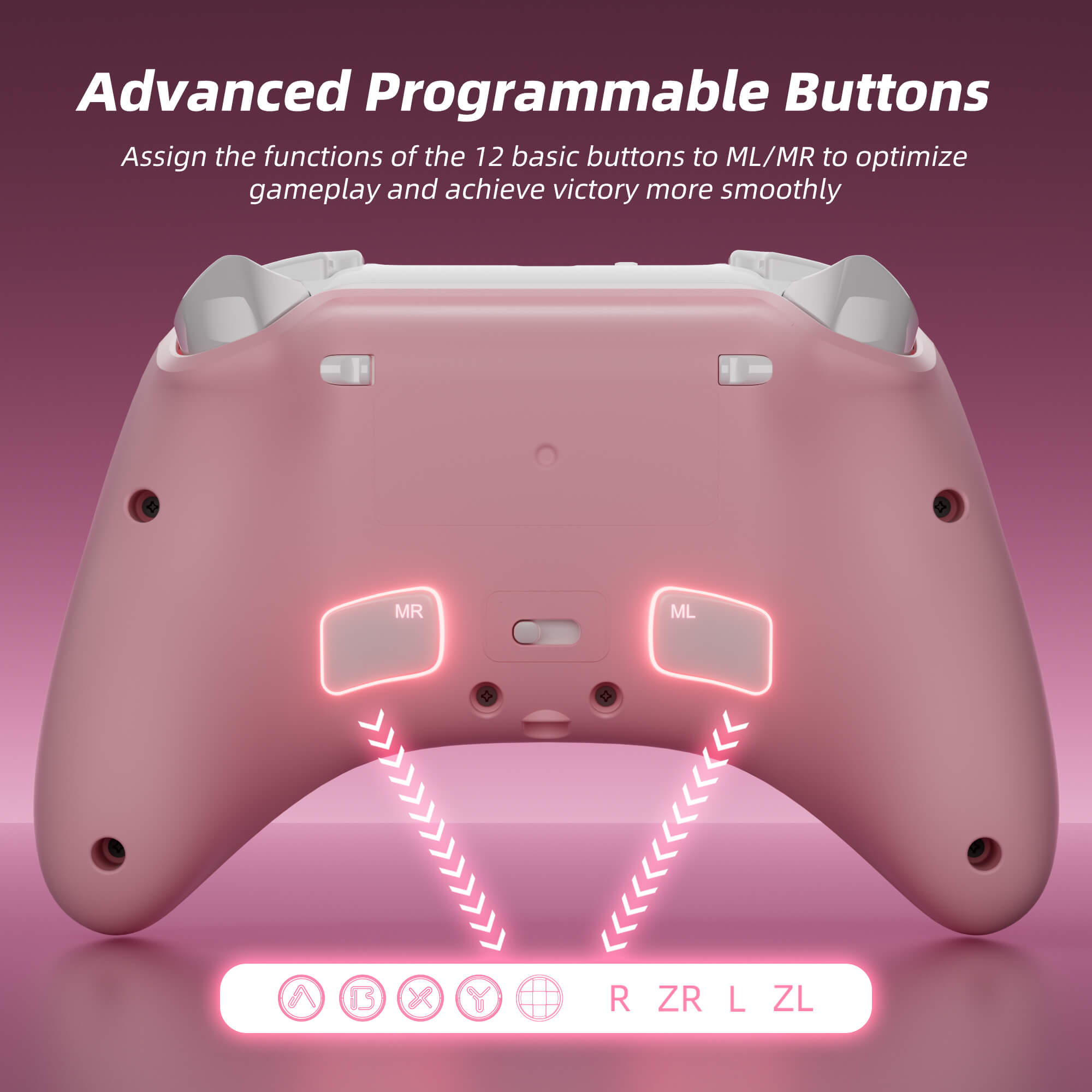 Sakura Pink Bluetooth Controller for Nintendo Switch