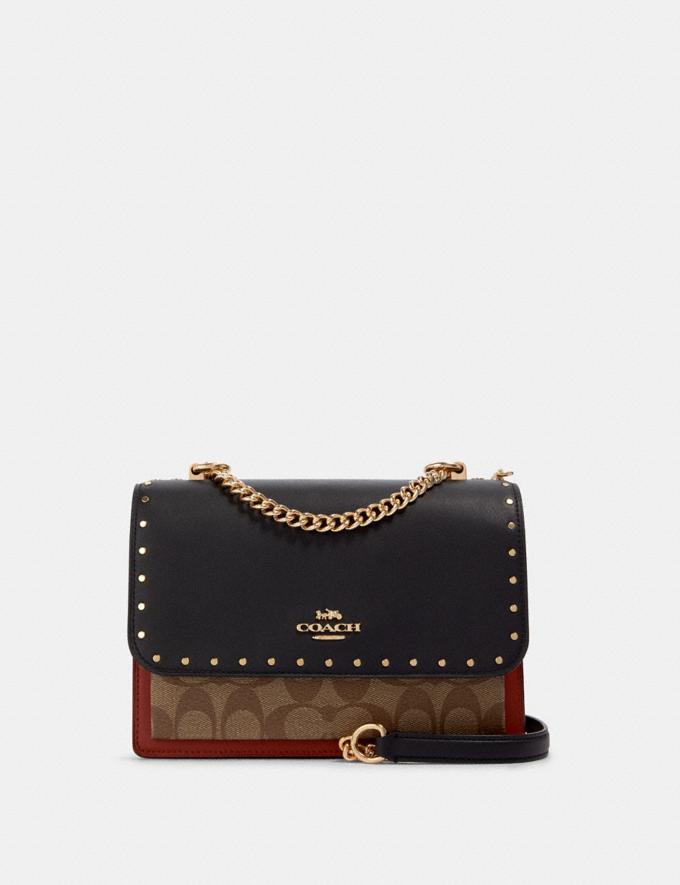 Coach 90400 Klare Crossbody In Signature Canvas With Rivets In Khaki Multi